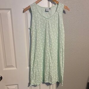 Sonoma Green Sleeveless Floral Plaid Nightgown and Robe size Small Cottagecore